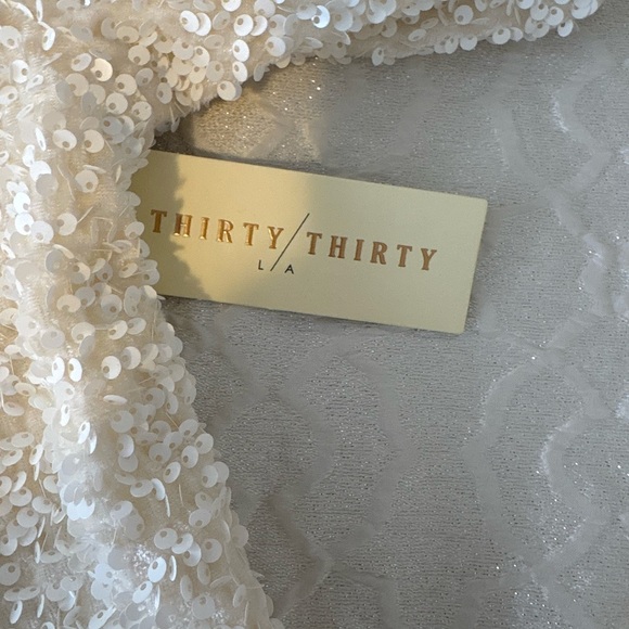 Thirty Thirty White Sequin Bow Front Jacket XS | New with Tags - Picture 5 of 6